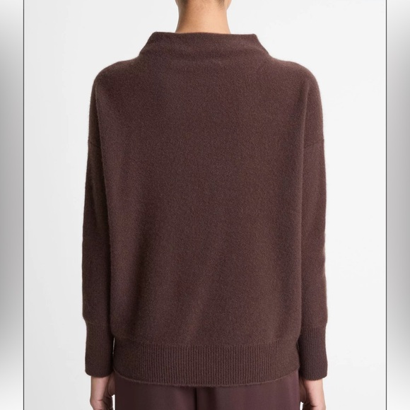Vince Plush Cashmere Funnel-Neck Burgundy Sweater - Picture 4 of 4